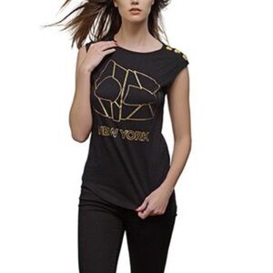 NIMANY NEW YORK Black Iron Luna Tank Size Small